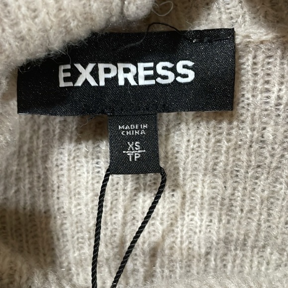 Express Women’s Knit Sweater Mini Dress Striped Turtleneck Soft Long Size XS - Picture 2 of 12